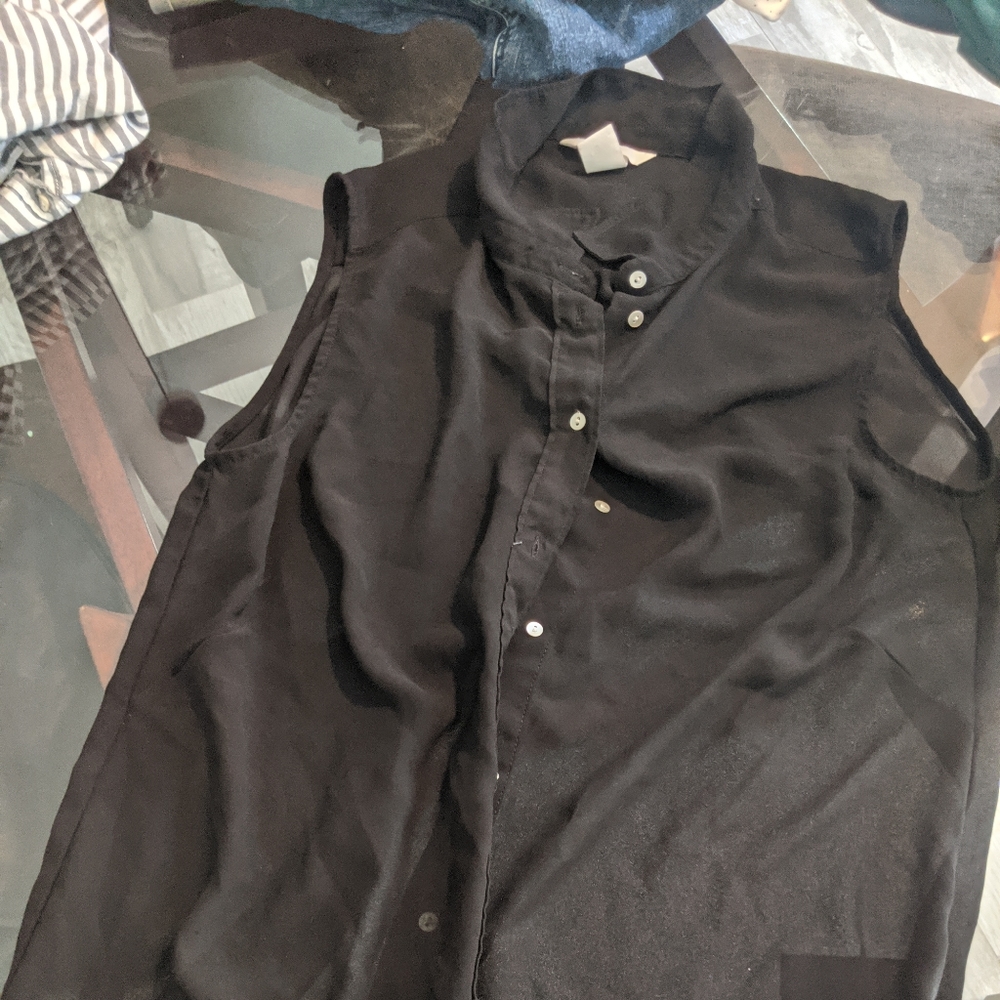 Sheer black blouse